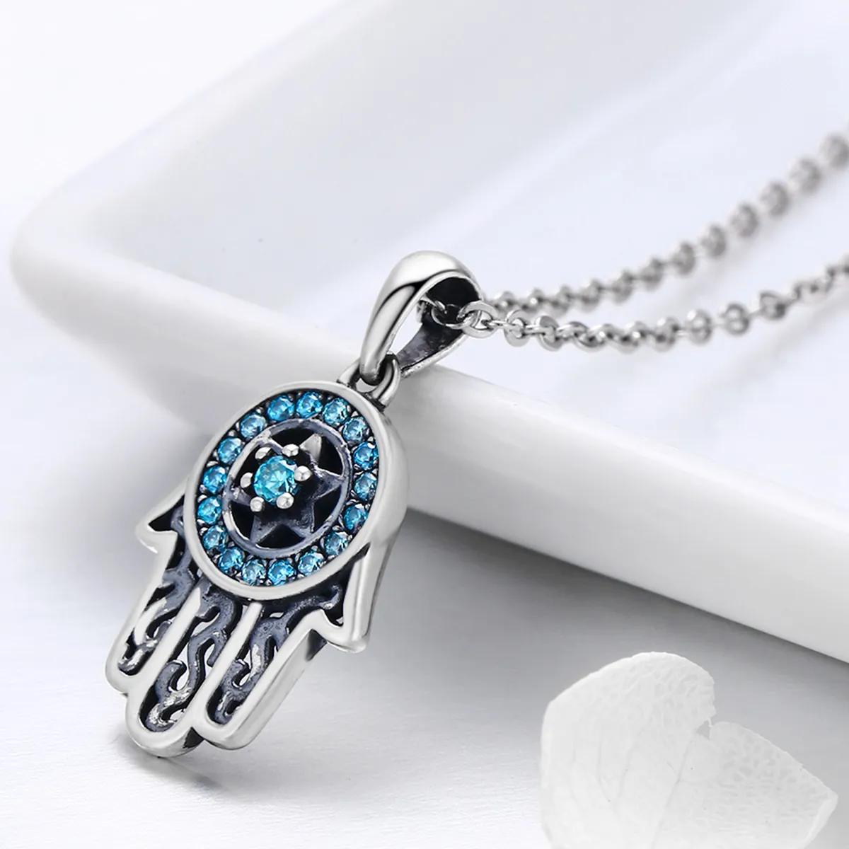 Pandora Style Silver Fatima's Guarding Necklace - SCN264