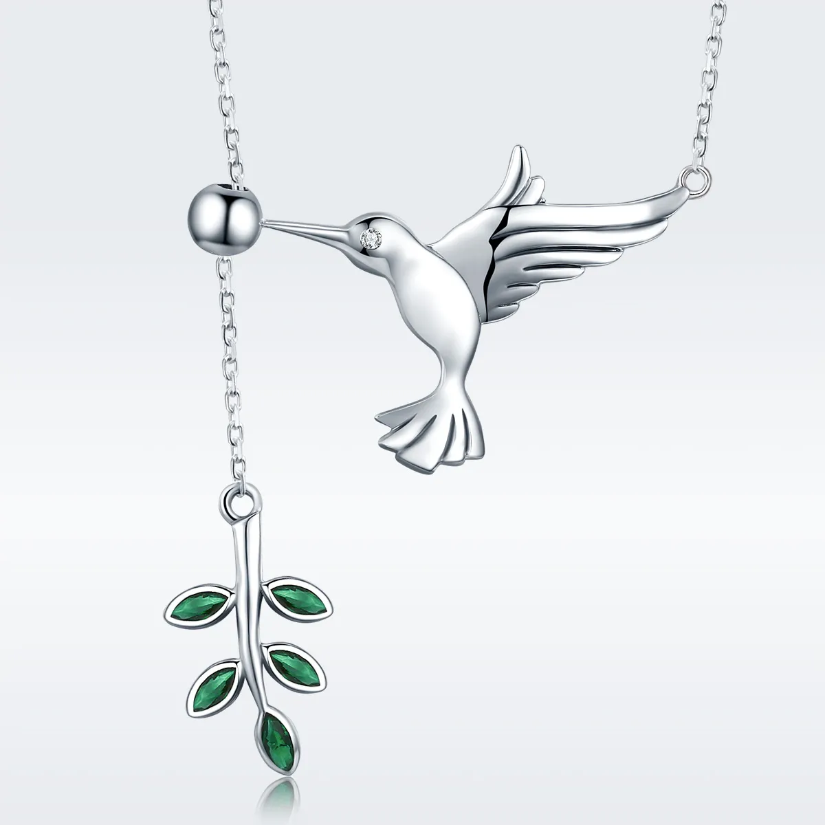 Pandora Style Silver Greetings From Hummingbirds Necklace - SCN217