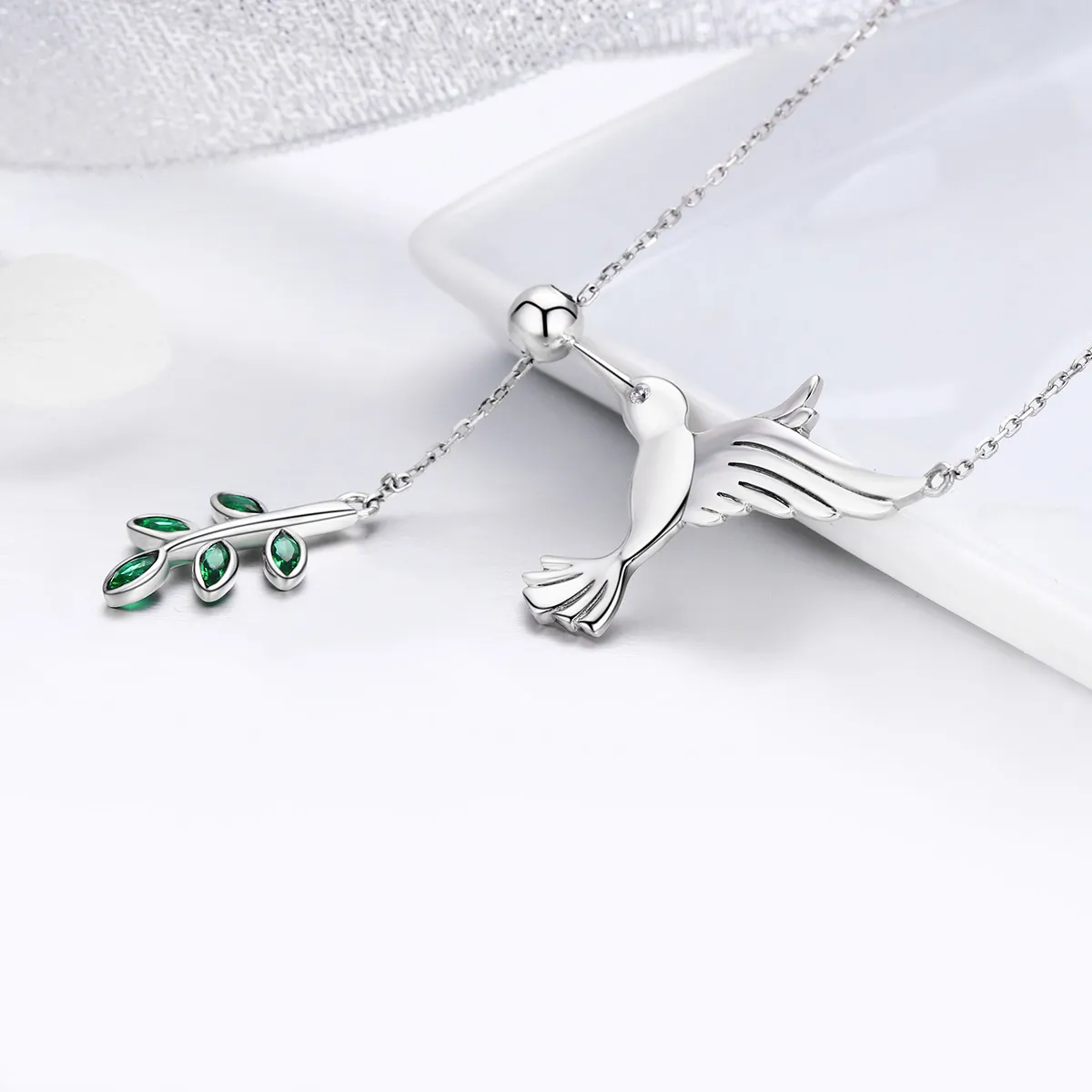 Pandora Style Silver Greetings From Hummingbirds Necklace - SCN217