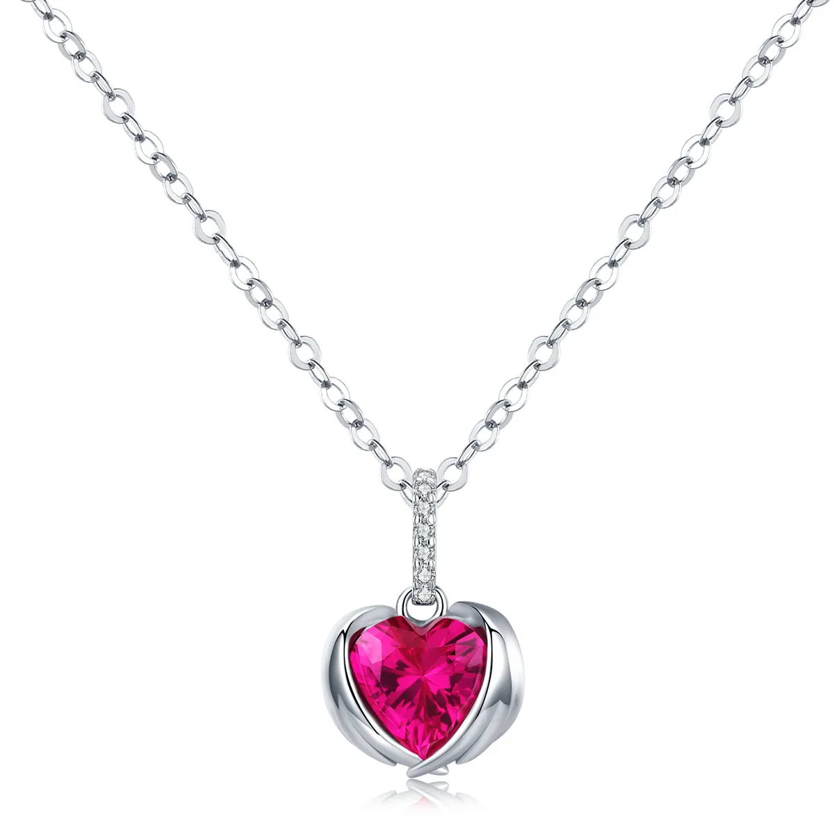 pandora style silver guardian hearts necklace scn341