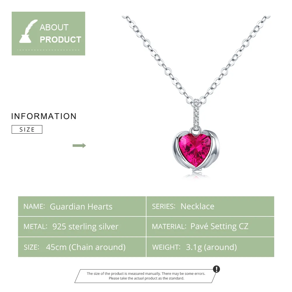 Pandora Style Silver Guardian Hearts Necklace - SCN341