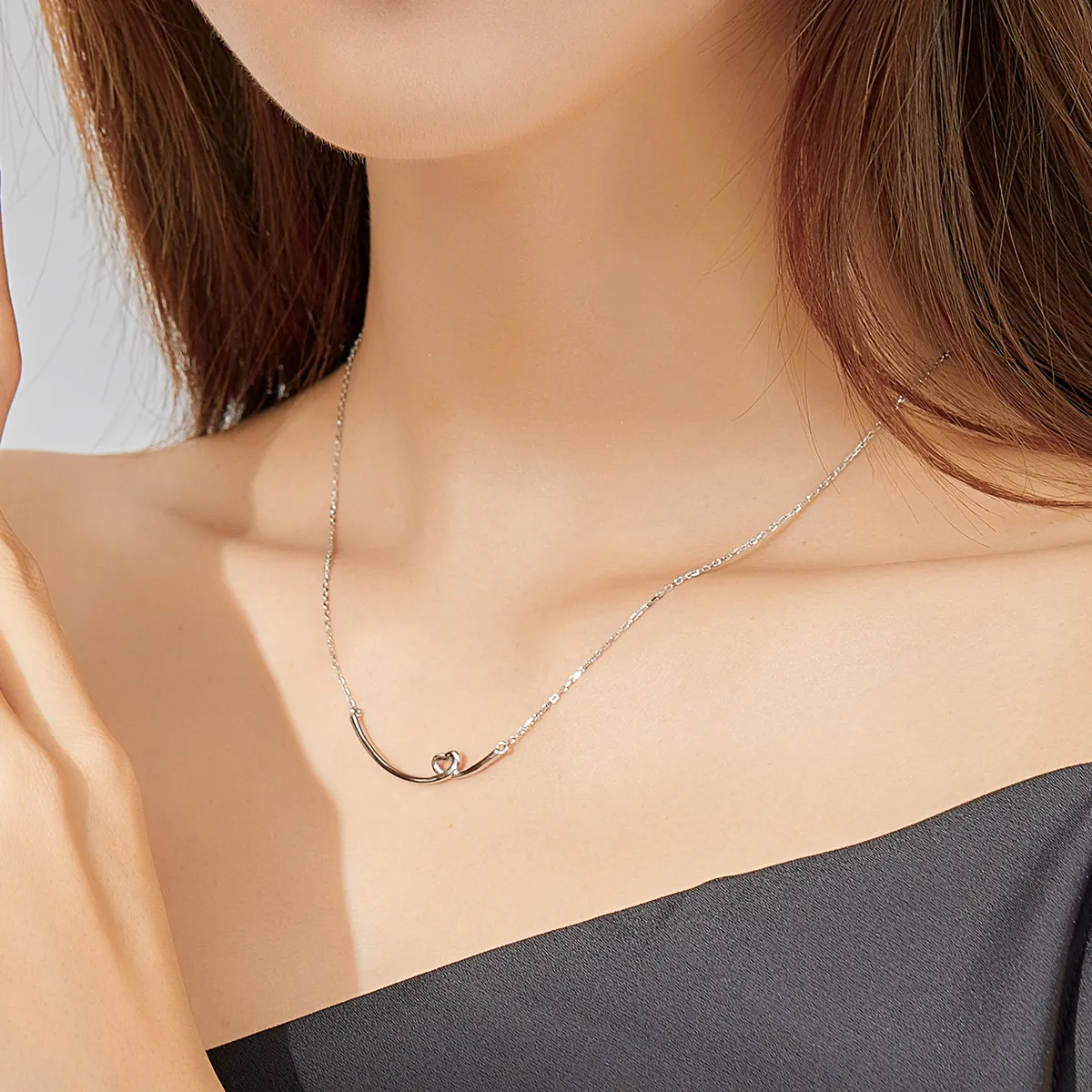 Pandora Style Silver Happy Smile Necklace - SCN381