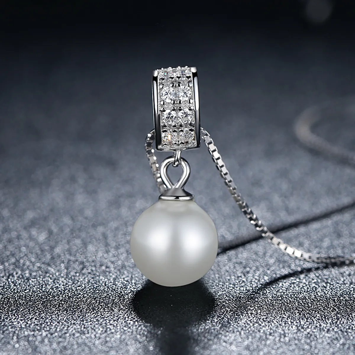 Pandora Style Silver Necklace with Pearl - SCN030