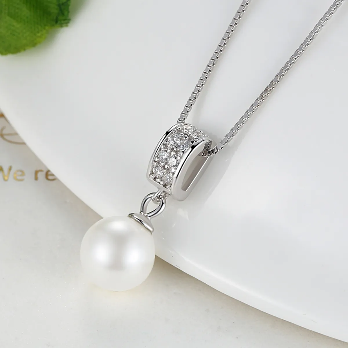 Pandora Style Silver Necklace with Pearl - SCN030