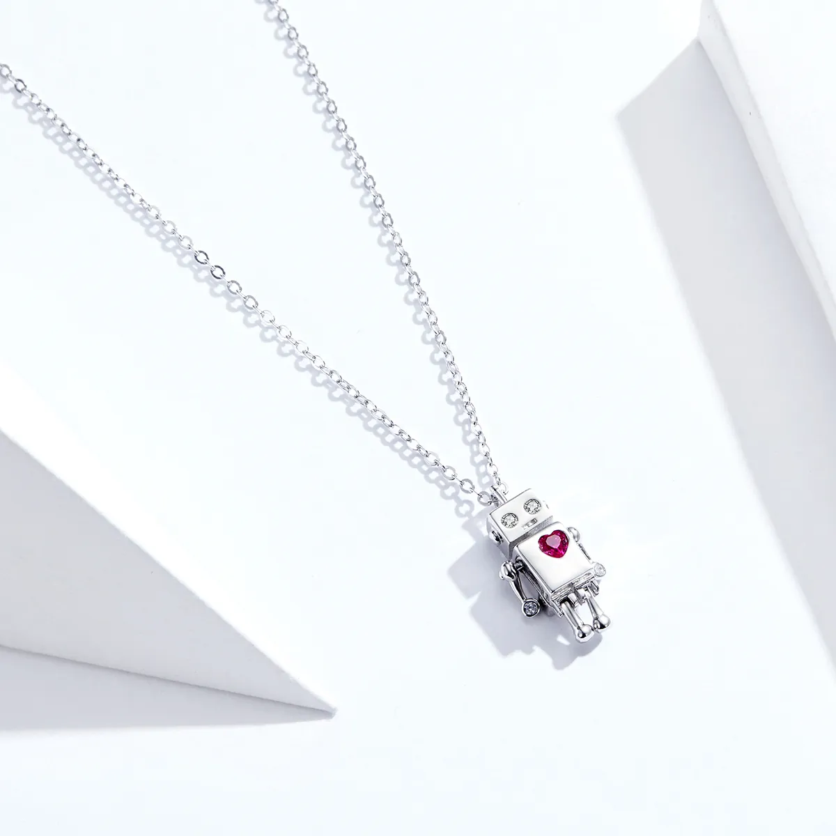 Pandora Style Silver Robot of Love Necklace - SCN388