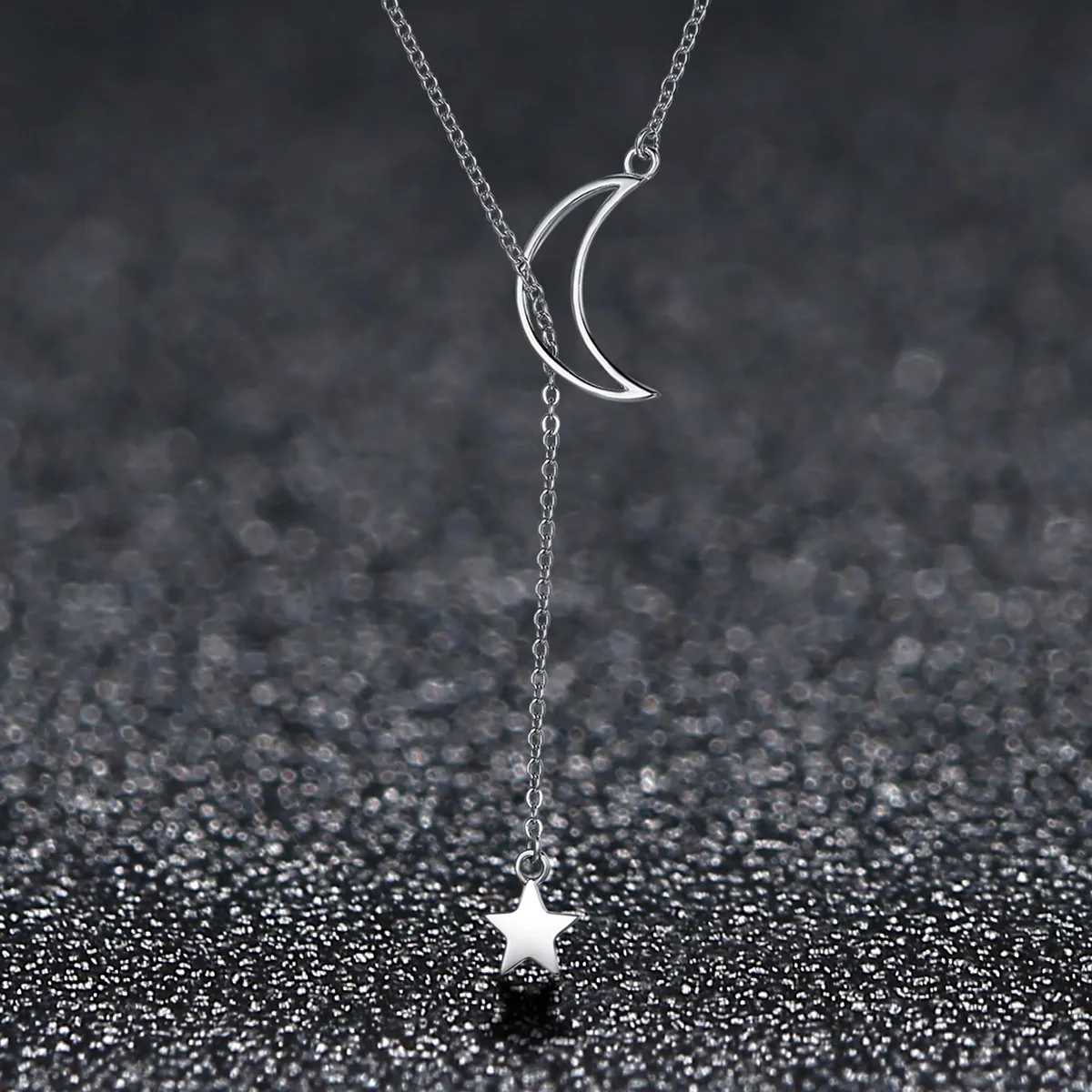 Pandora Style Silver Star and Moon Fairy Necklace - SCN108