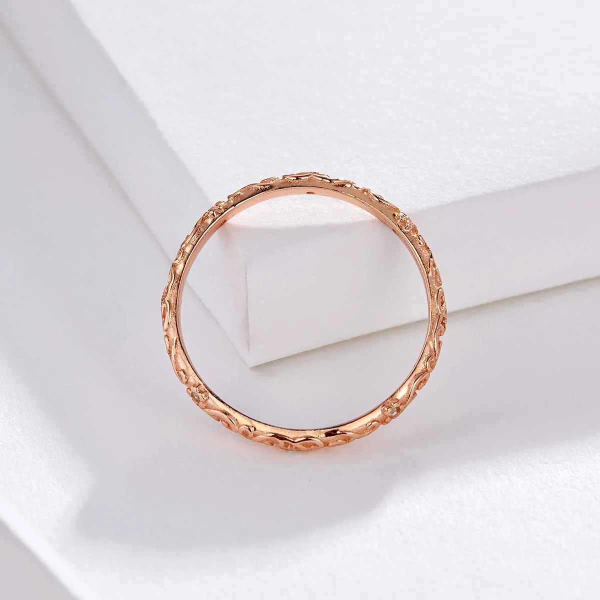 Pandora Style Rose Gold Retro Patterns Ring - SCR514