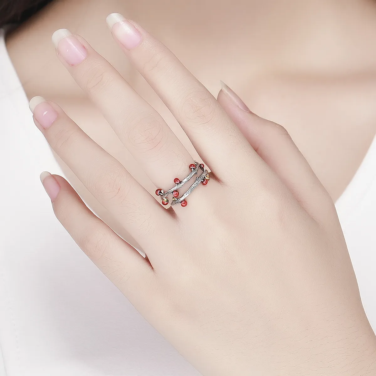 Pandora Style Silver Autumn Colors Ring - SCR442