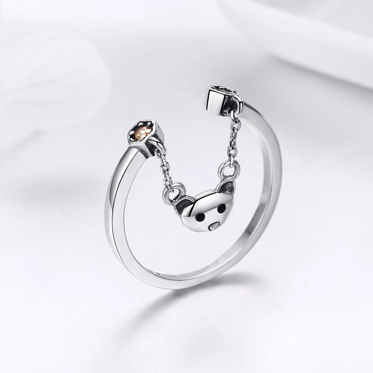 Pandora Style Silver Bear Story Ring - SCR307