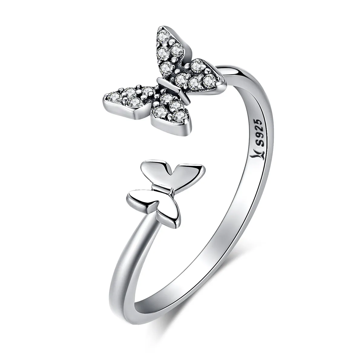 Pandora Style Silver Butterfly Dance Ring - SCR087