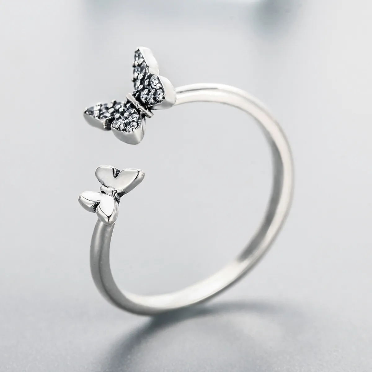 Pandora Style Silver Butterfly Dance Ring - SCR087