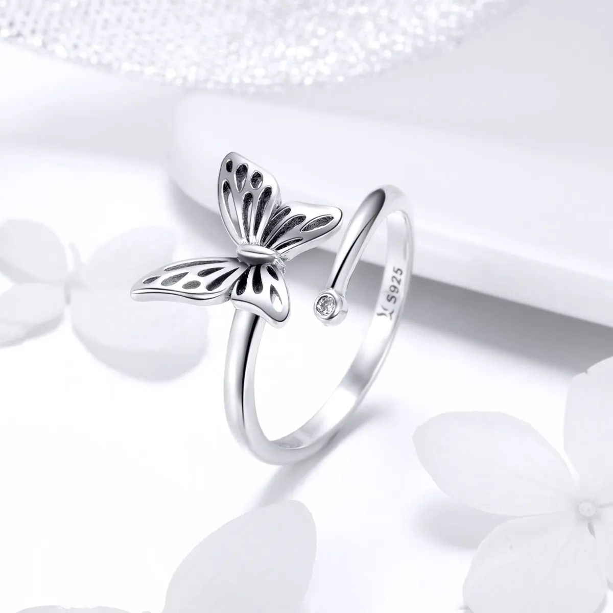 Pandora Style Silver Butterfly Dream Ring - SCR448