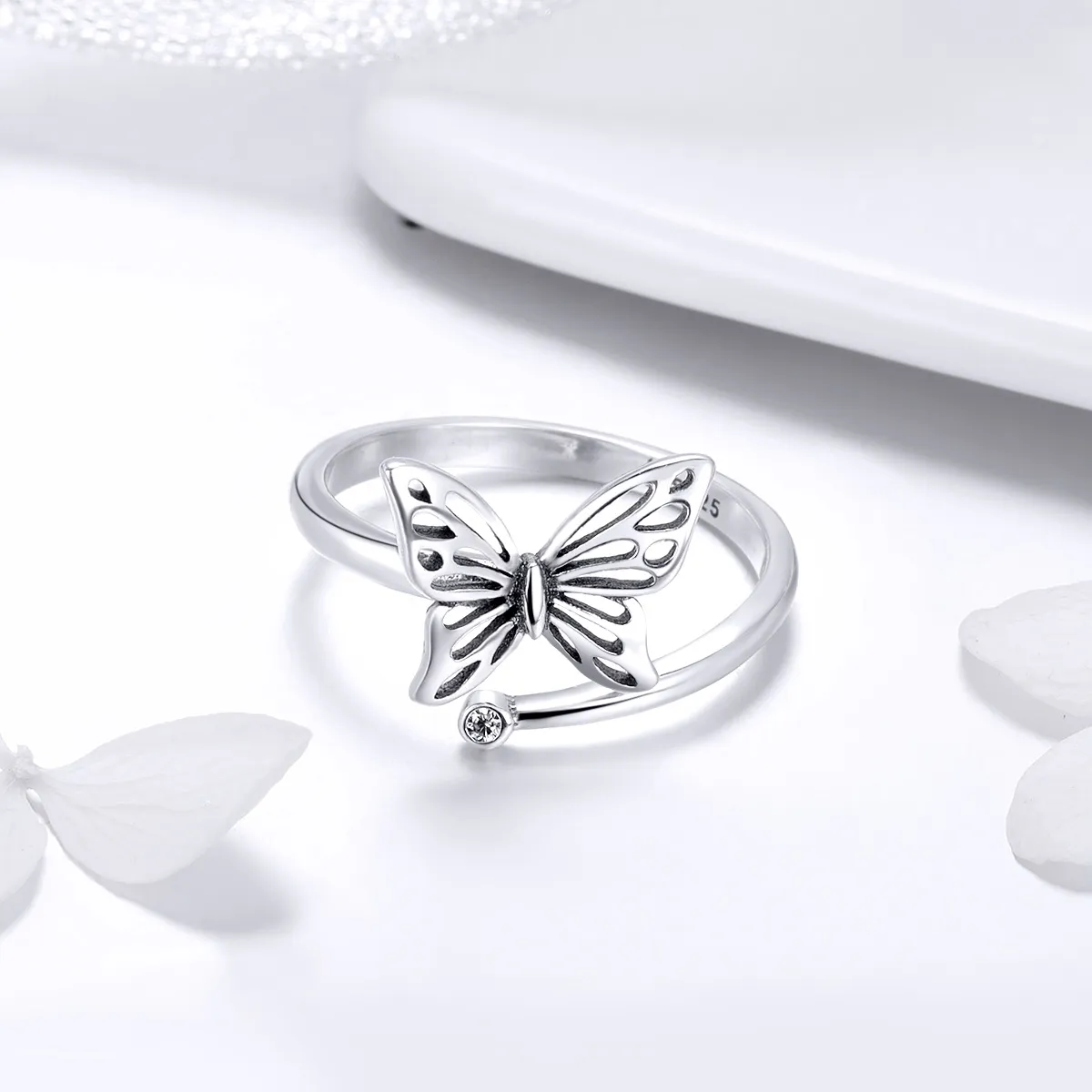 Pandora Style Silver Butterfly Dream Ring - SCR448