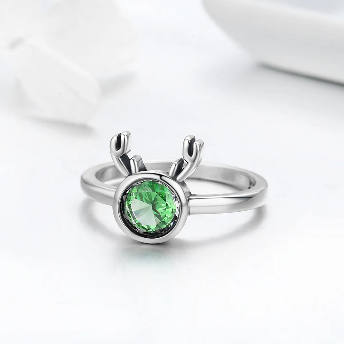 Pandora Style Silver Cute Antlers Ring - SCR244