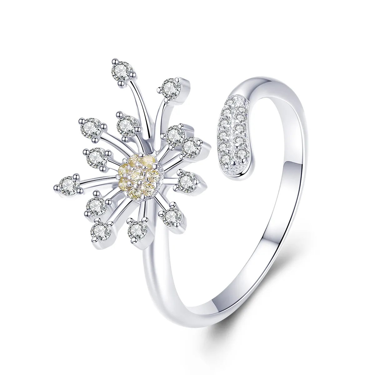 Pandora Style Silver Dandelion Love Ring - SCR471