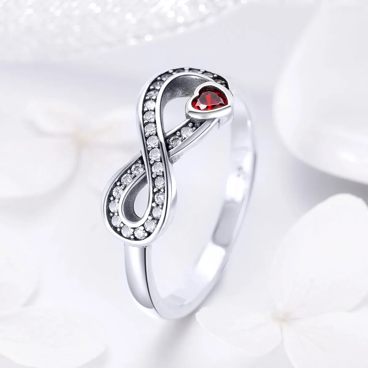 Pandora Style Silver Enduring Heart Ring - SCR415