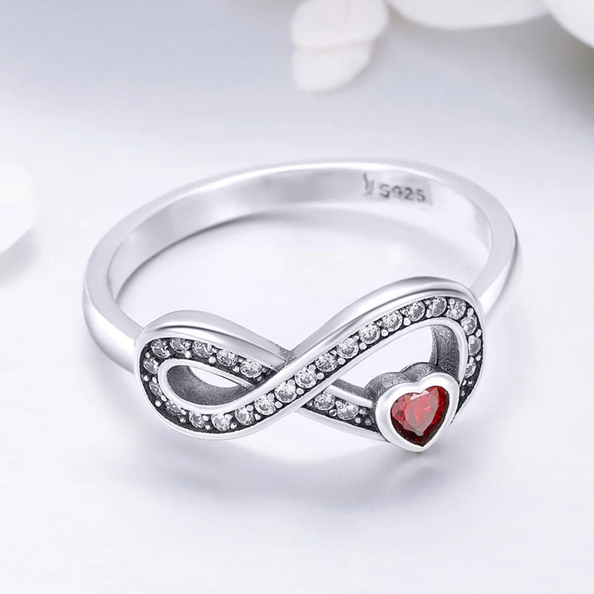 Pandora Style Silver Enduring Heart Ring - SCR415