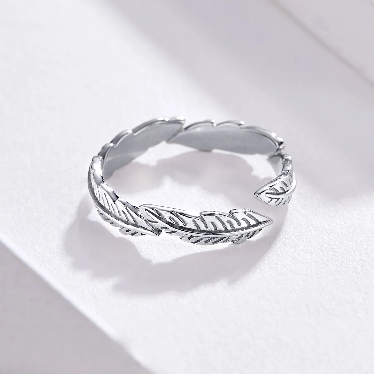 Pandora Style Silver Feather Ring - SCR517