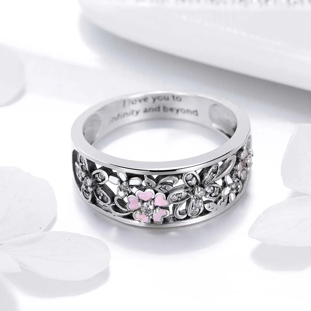 Pandora Style Silver Flower Dance Ring - SCR390