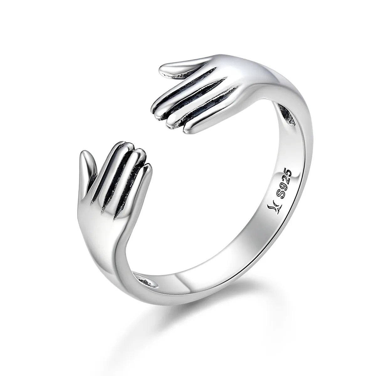 pandora style silver give me a hug ring scr136