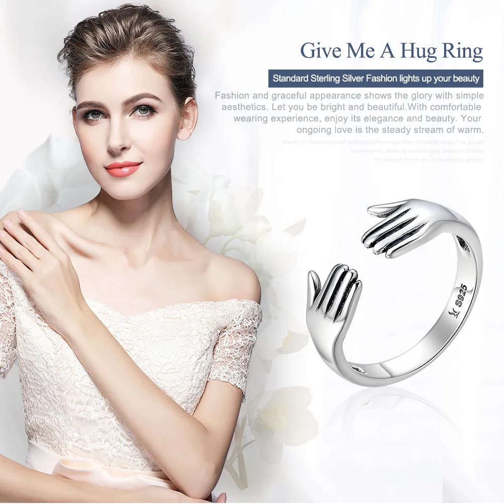 Pandora Style Silver Give Me A Hug Ring - SCR136