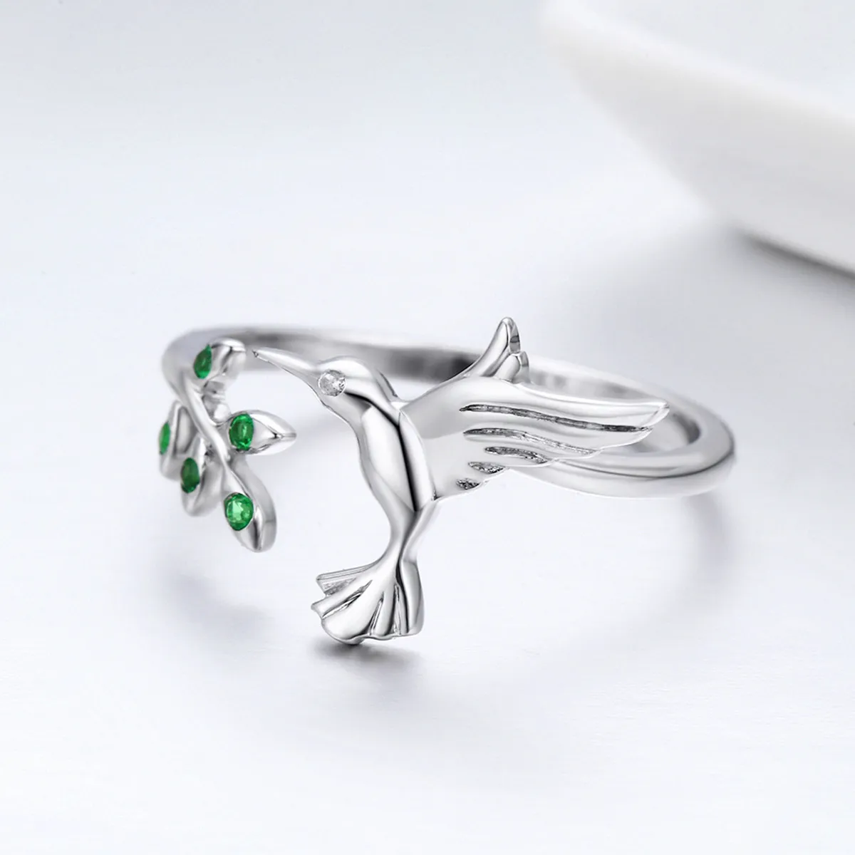 Pandora Style Silver Greetings From Hummingbirds Ring - SCR323