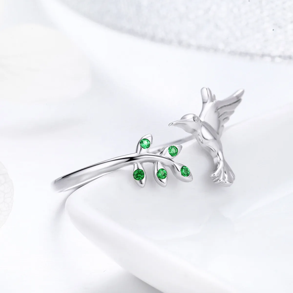 Pandora Style Silver Greetings From Hummingbirds Ring - SCR323