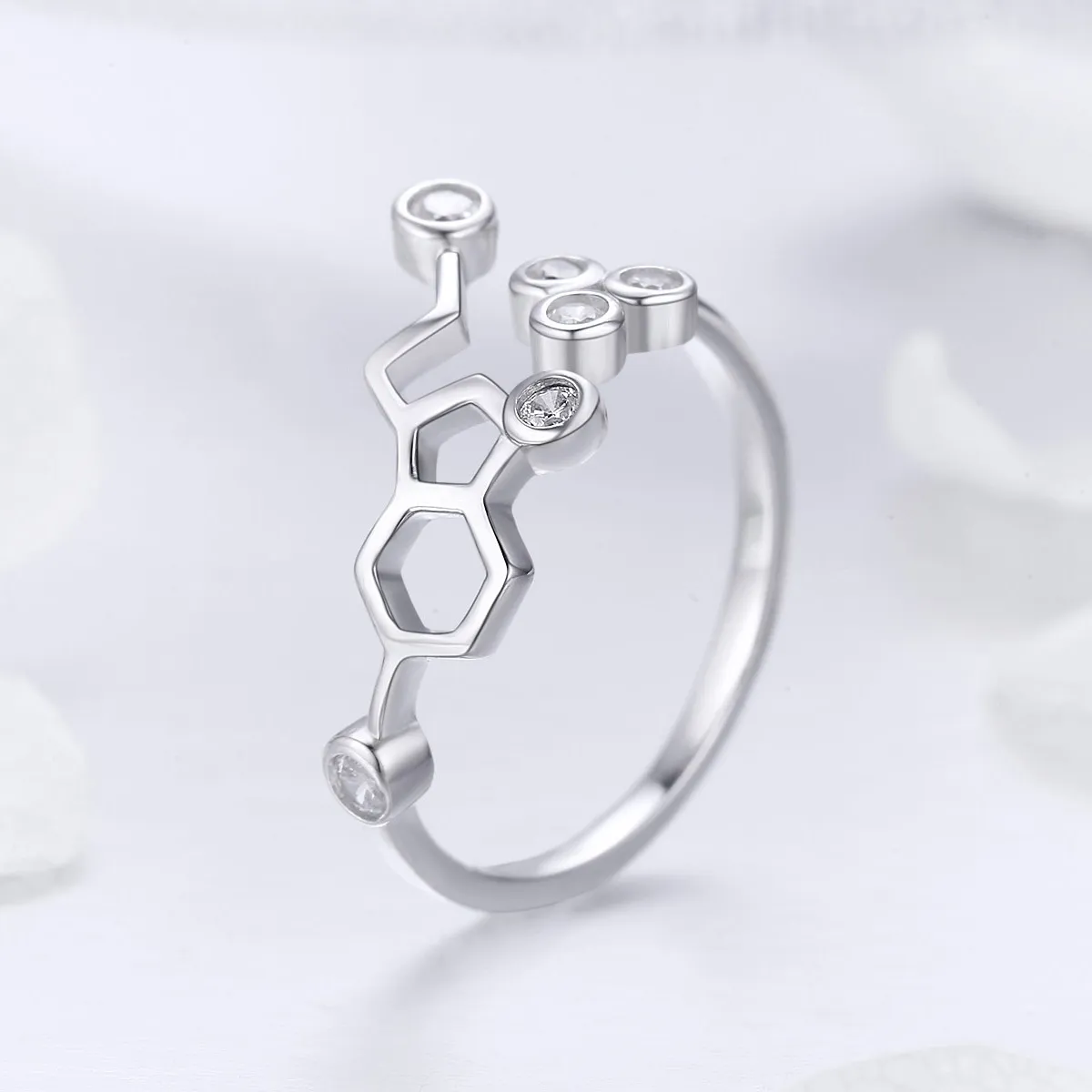 Pandora Style Silver Honeycomb Ring - SCR433