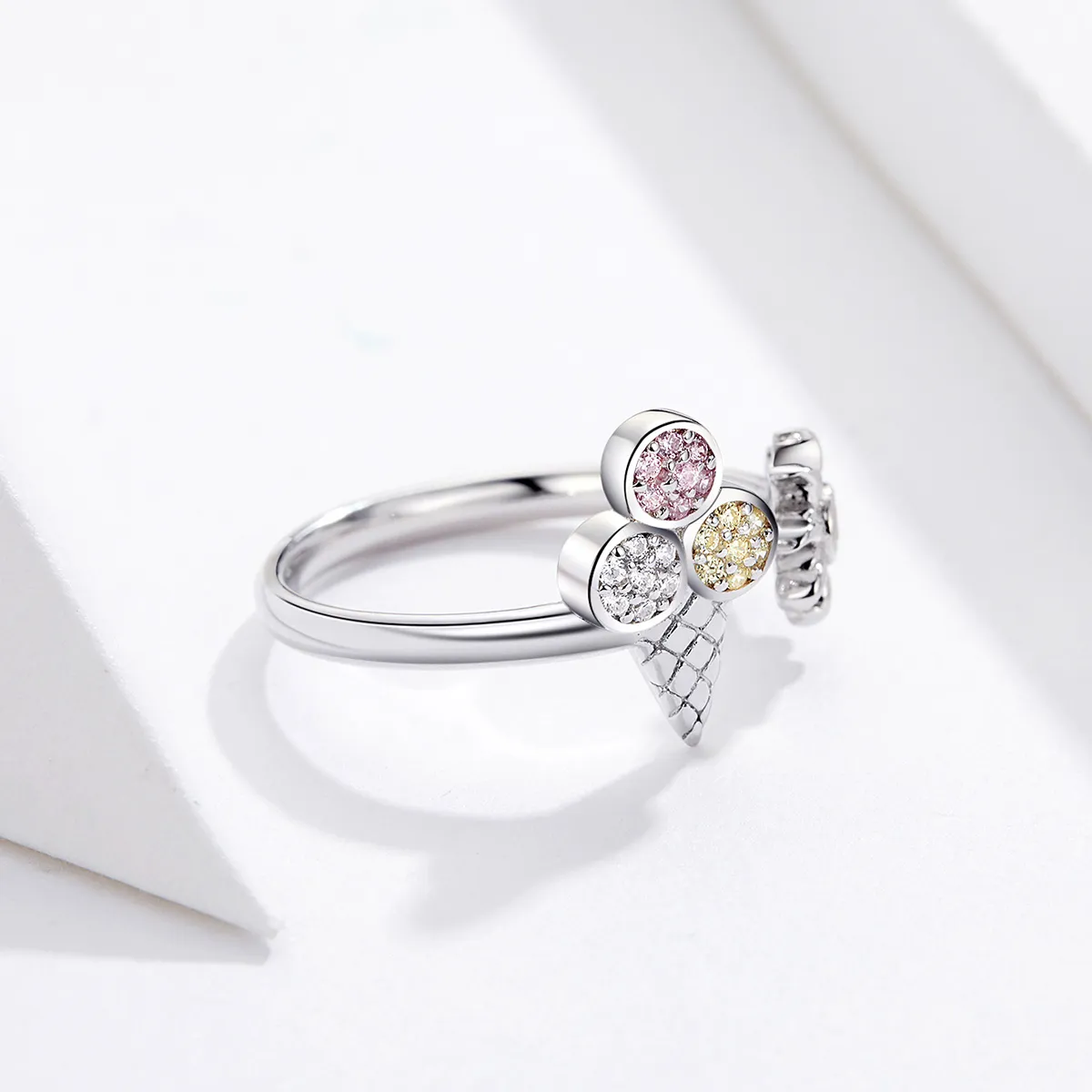 Pandora Style Silver Ice Cream Ring - SCR529