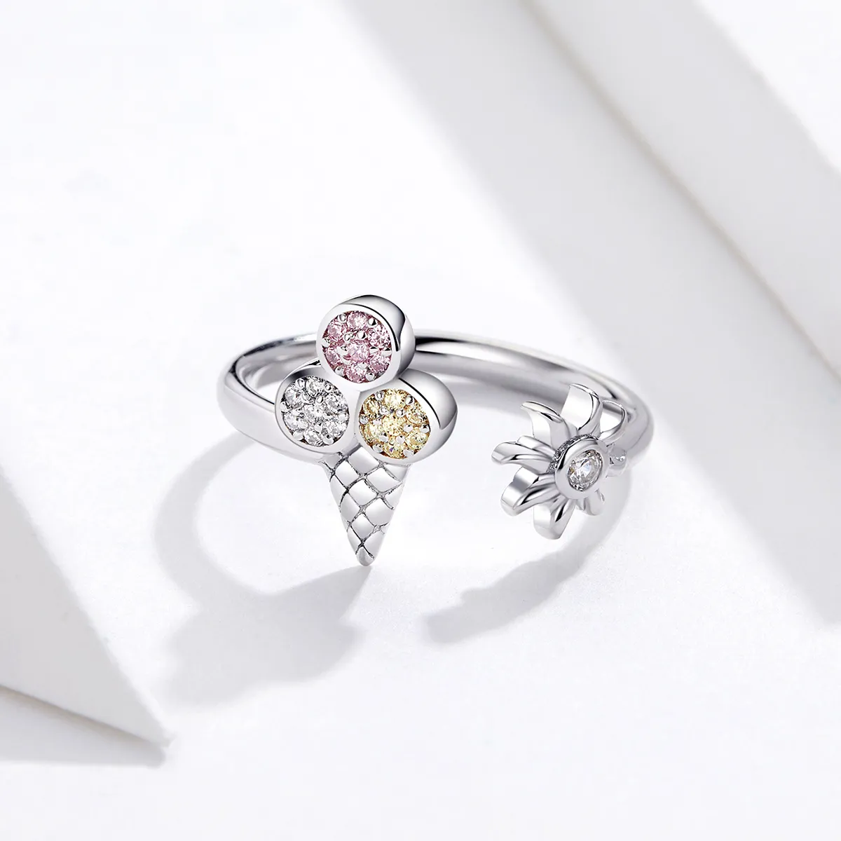 Pandora Style Silver Ice Cream Ring - SCR529