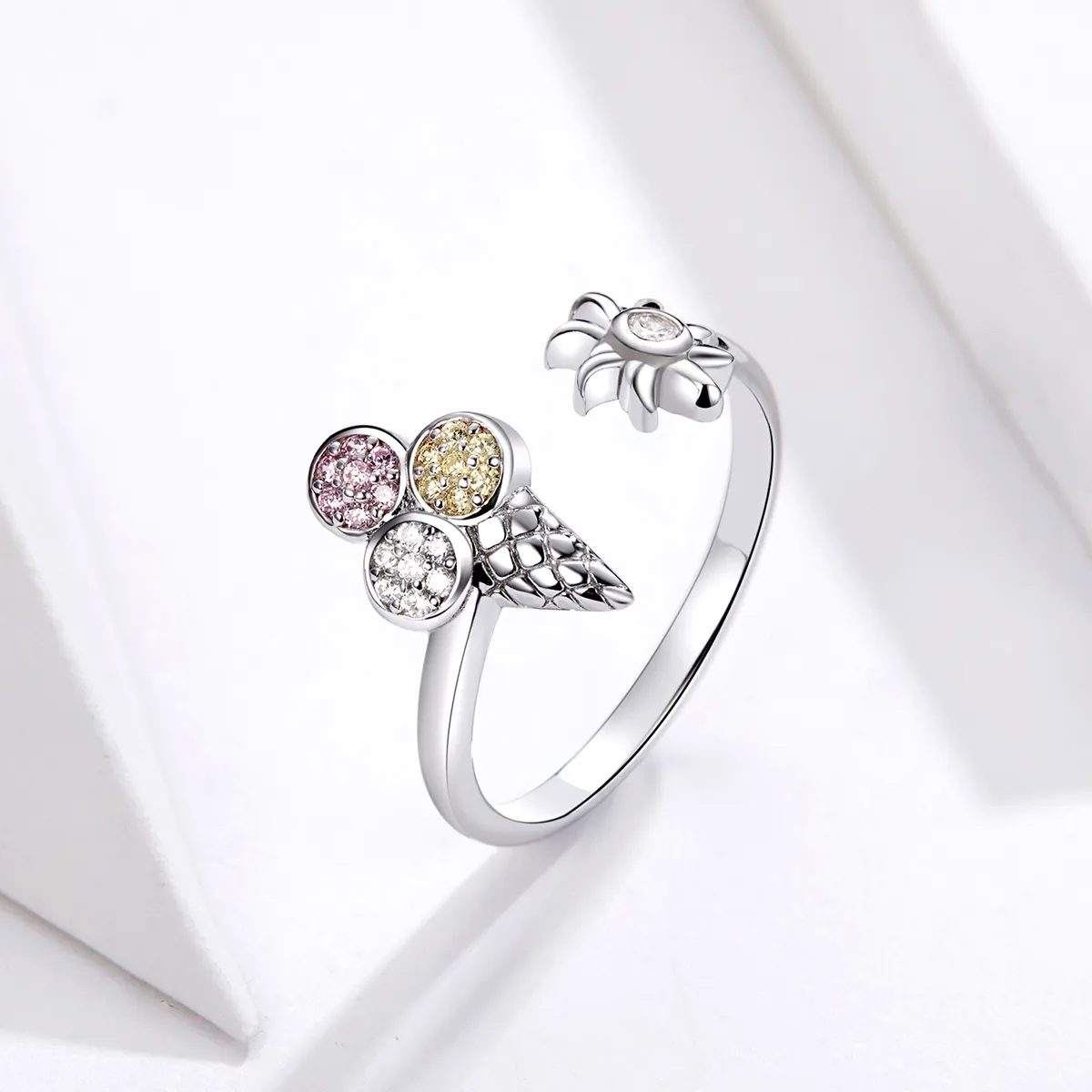 Pandora Style Silver Ice Cream Ring - SCR529