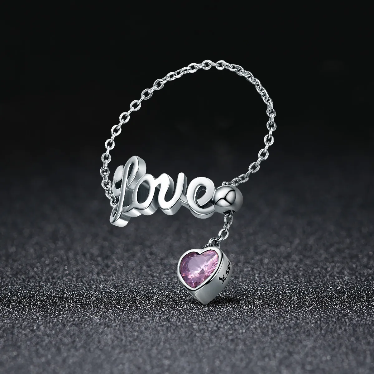 Pandora Style Silver Love Ring - SCR246