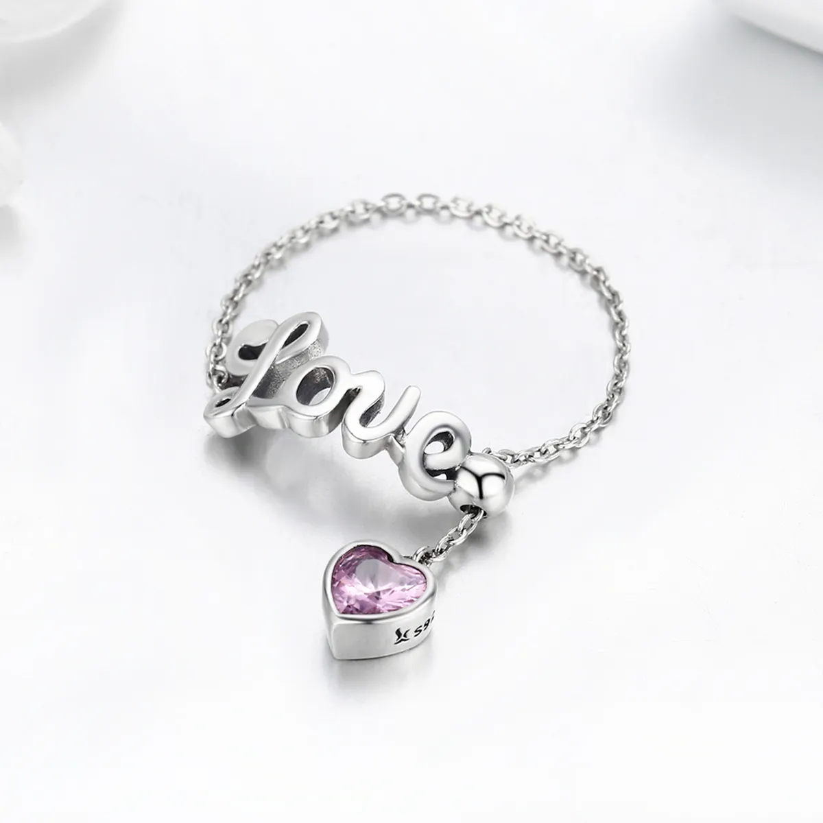 Pandora Style Silver Love Ring - SCR246