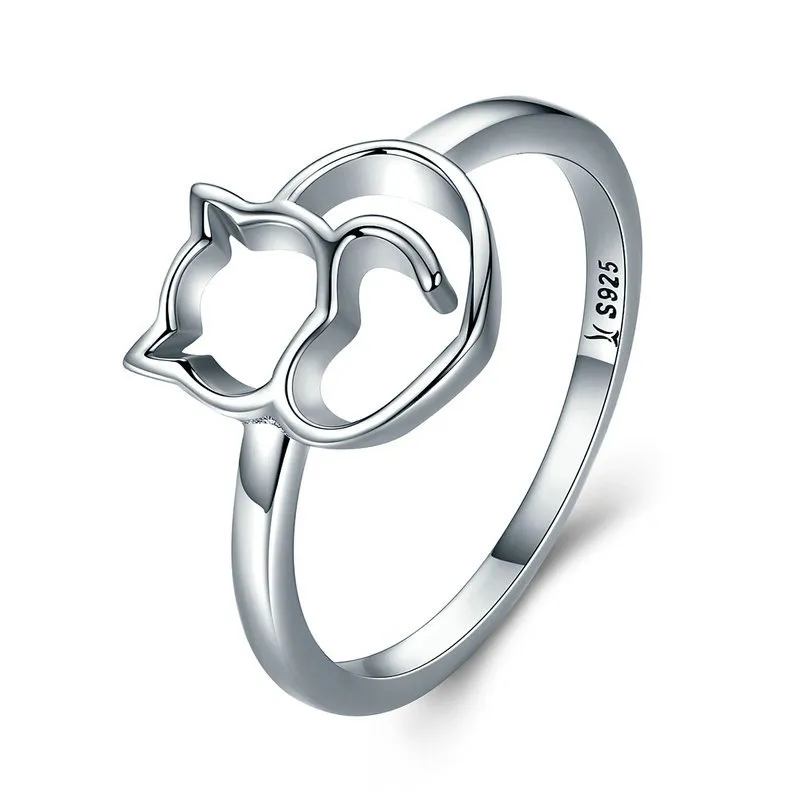 Pandora Style Silver Naughty Kitten Ring - SCR104