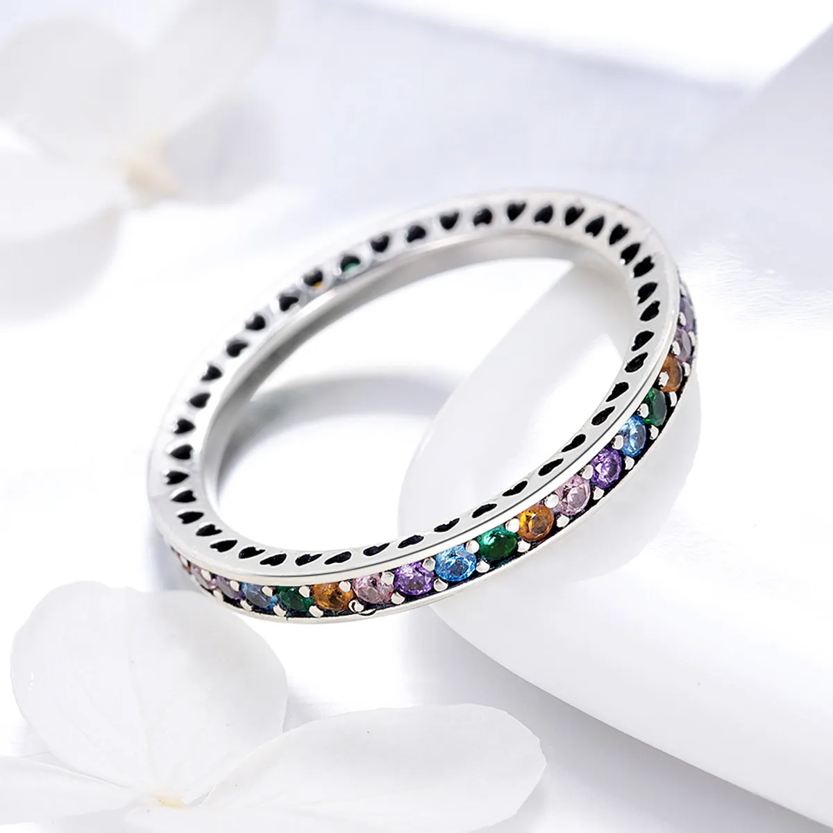 Pandora Style Silver Rainbow Ring - SCR392