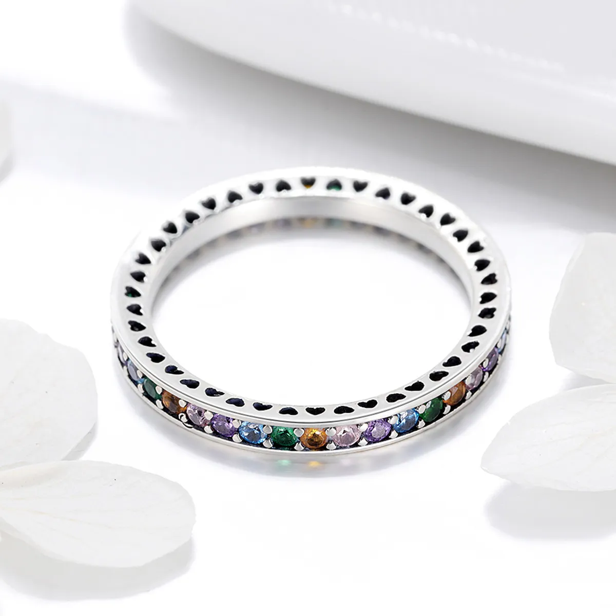 Pandora Style Silver Rainbow Ring - SCR392