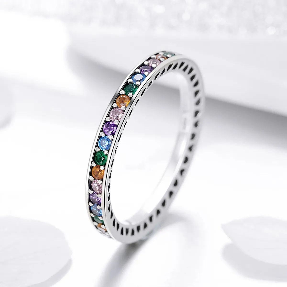 Pandora Style Silver Rainbow Ring - SCR392