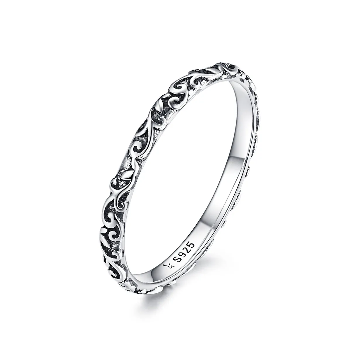 Pandora Style Silver Retro Patterns Ring - SCR513