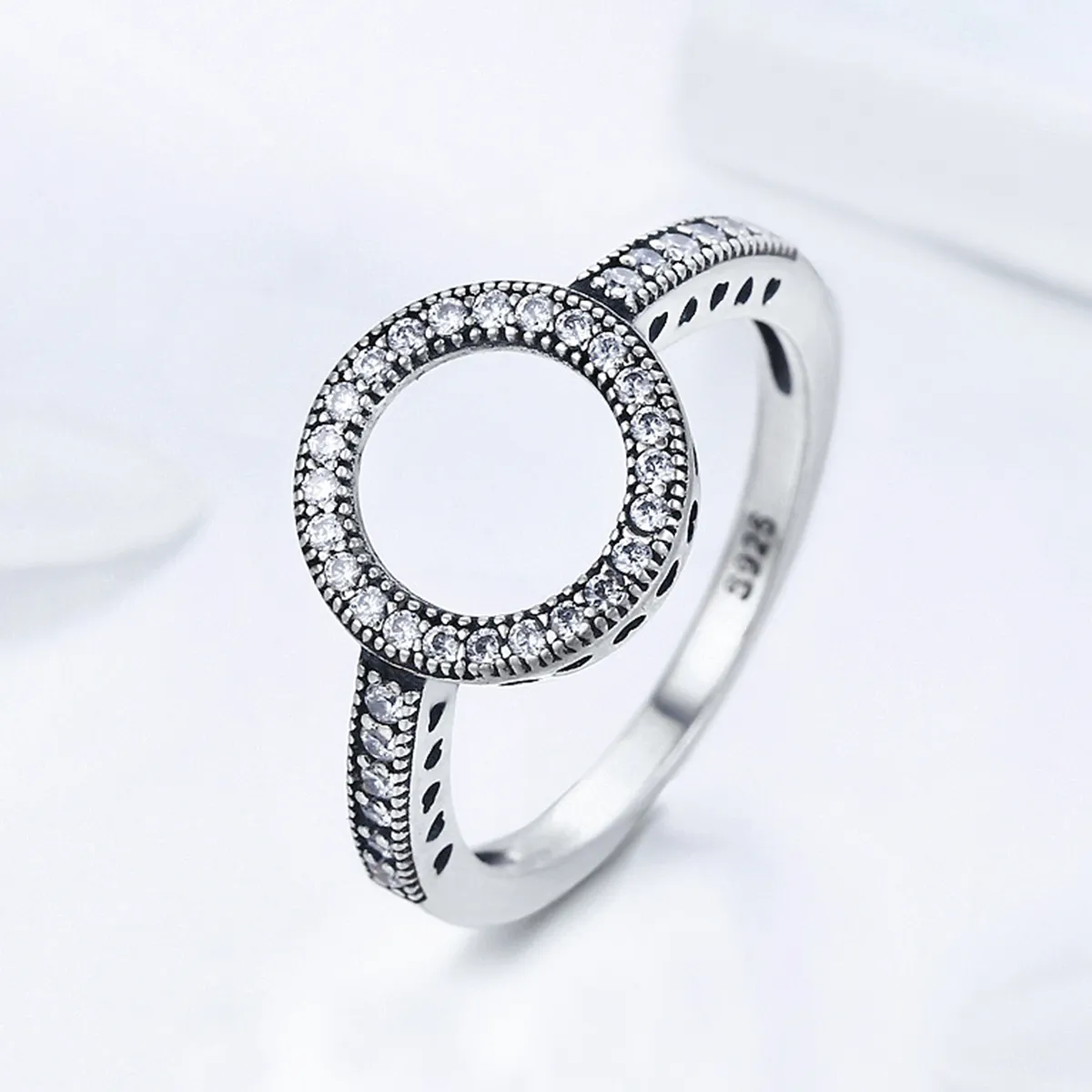 Pandora Style Silver Ring of Halo Ring - SCR041