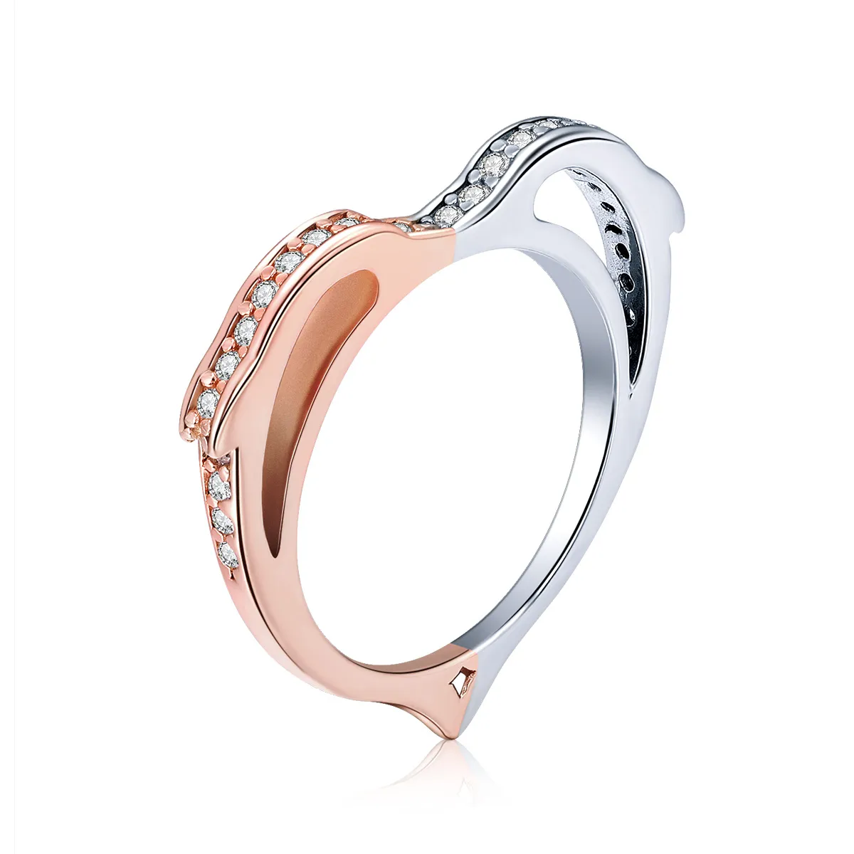 Pandora Style Silver & Rose Gold Ocean Spirit Ring - SCR418