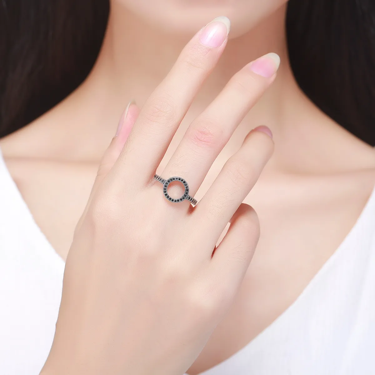 Pandora Style Silver Sparkling Halo Ring - SCR112