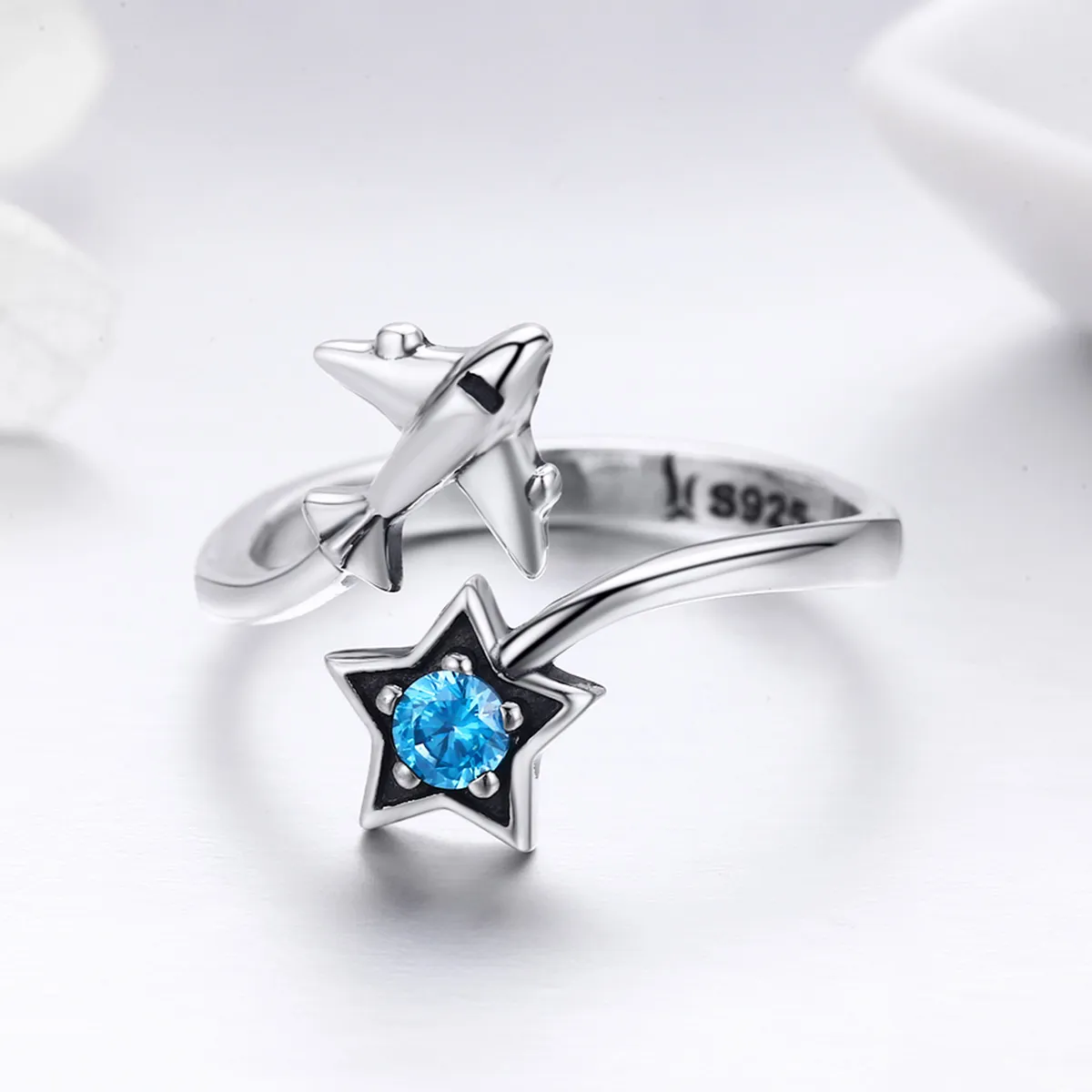 Pandora Style Silver Star Tours Ring - SCR322