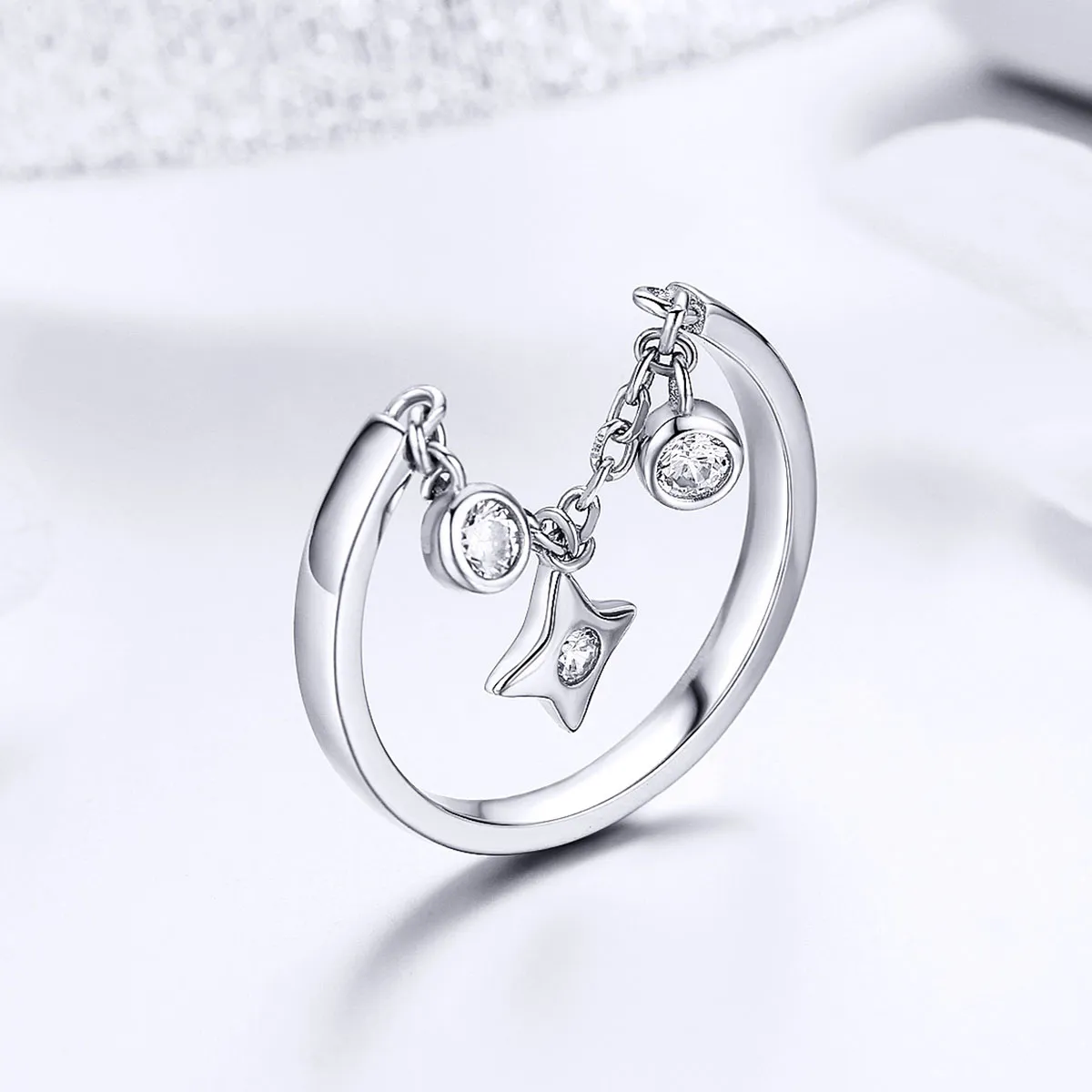 Pandora Style Silver Starry Sky Ring - SCR408