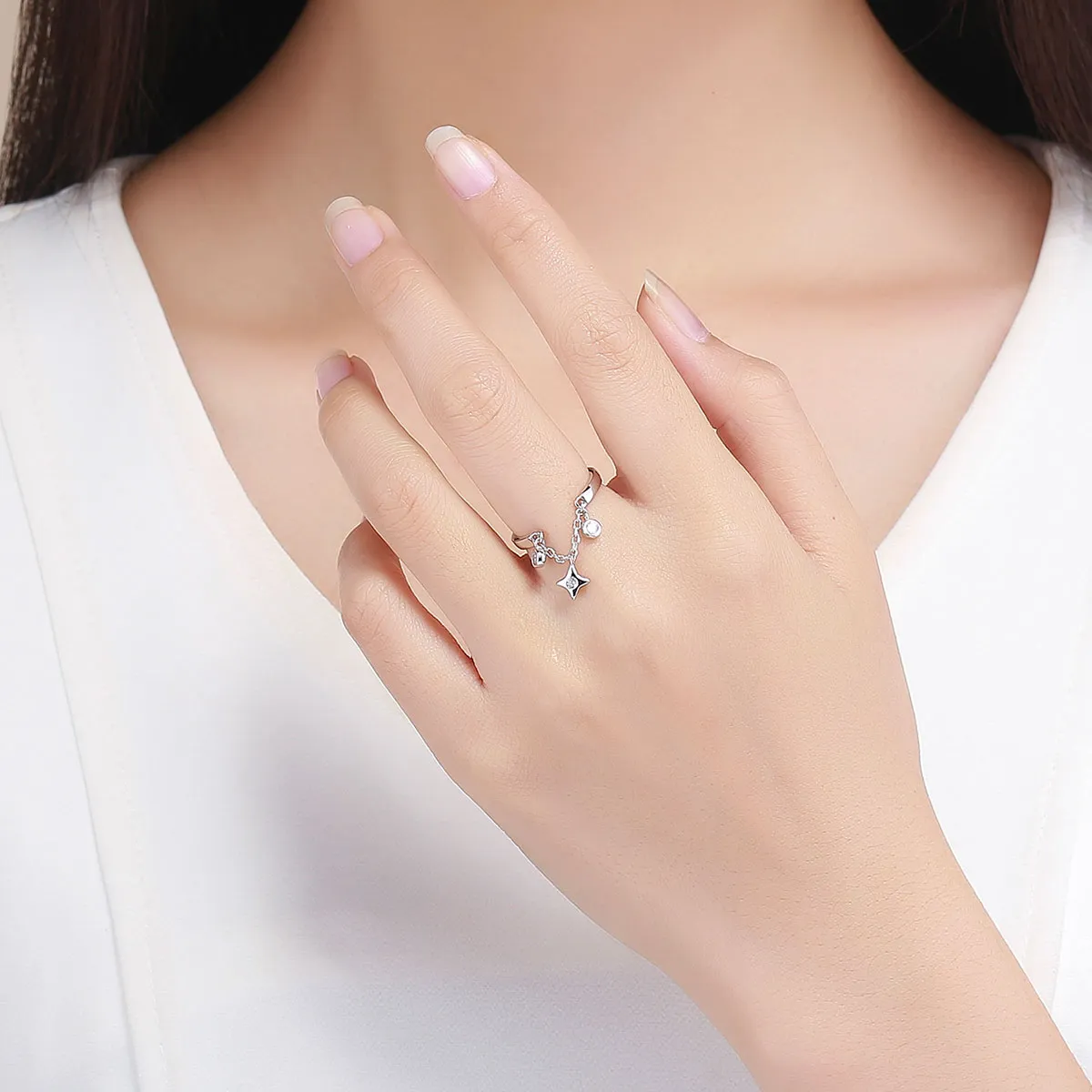 Pandora Style Silver Starry Sky Ring - SCR408