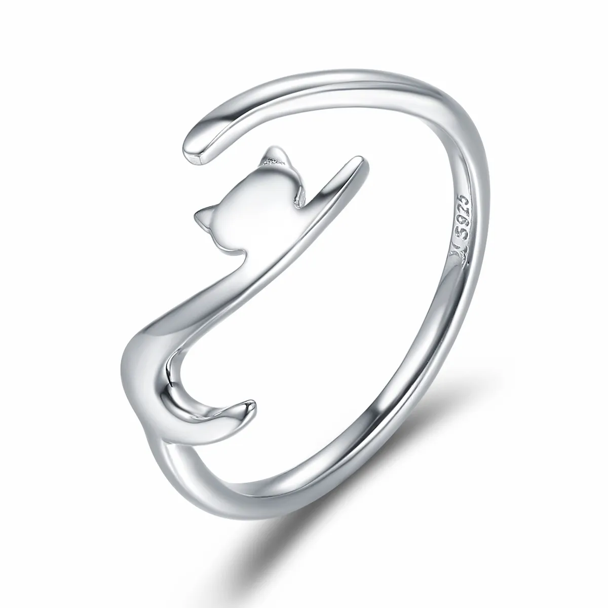 Pandora Style Silver Sticky Cat Ring - SCR220