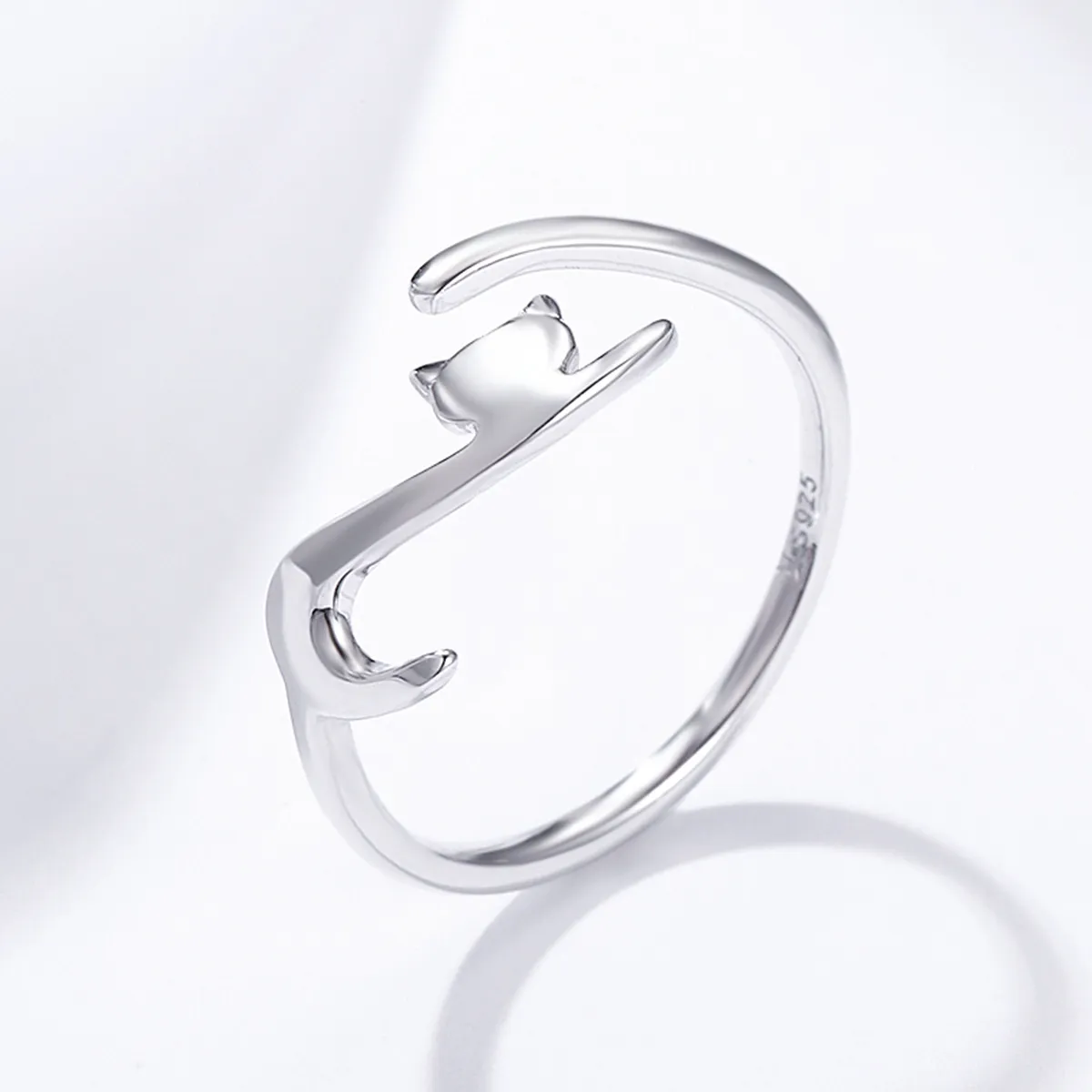 Pandora Style Silver Sticky Cat Ring - SCR220