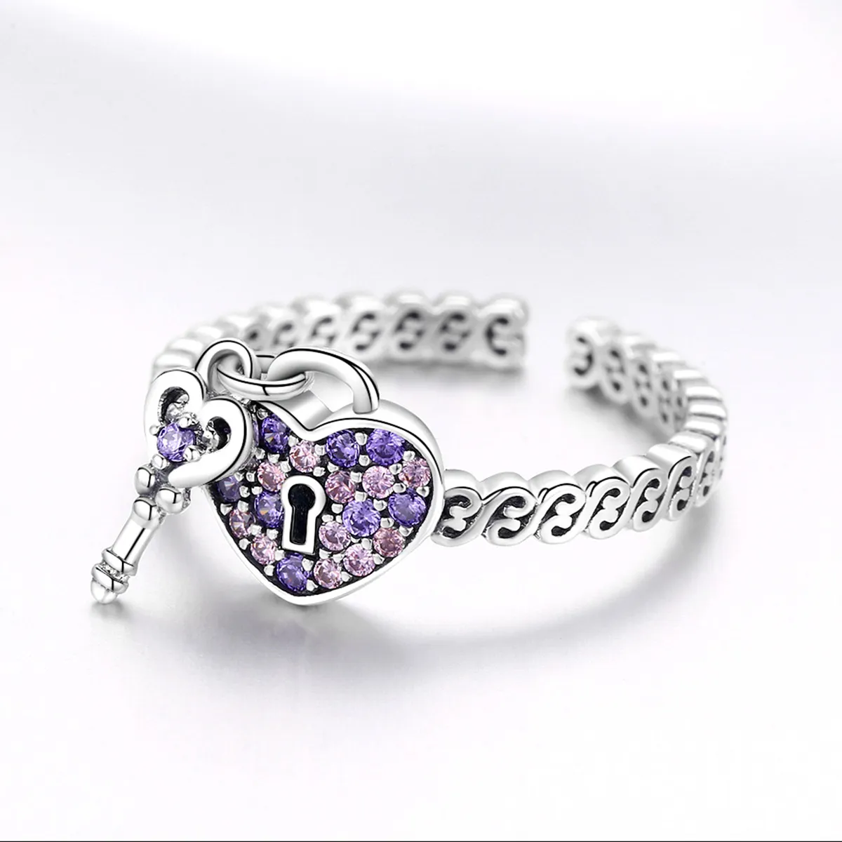 Pandora Style Silver Sweet Promise Ring - SCR486